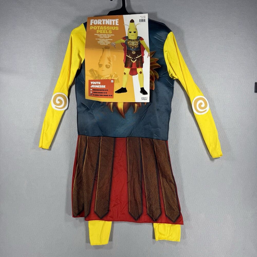 Fortnite Potassius Peels Banana Costume Boys Youth XL 14-16 Halloween Spirit